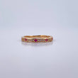 Anillo Argolla Churumbela 1.95gr / T6 1/4 / Circones Fucsias Blancos Oro Amarillo 18K $