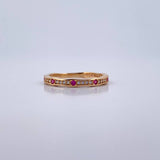 Anillo Argolla Churumbela 1.95gr / T6 1/4 / Circones Fucsias Blancos Oro Amarillo 18K $