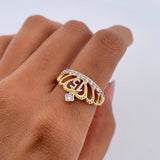 Anillo Corona 15s 3.3gr / T7 / Circones Blancos Dos Oros Amarillo Blanco 18K $