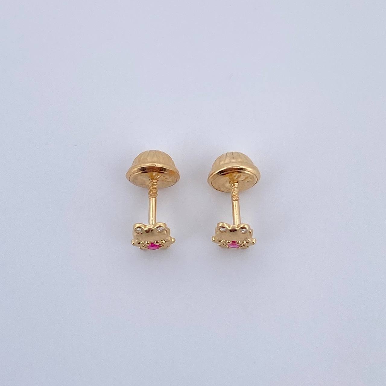Topos Sapo 0.65gr / Circones Fucsias Blancos Oro Amarillo 18K $