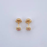 Topos Sapo 0.65gr / Circones Fucsias Blancos Oro Amarillo 18K $