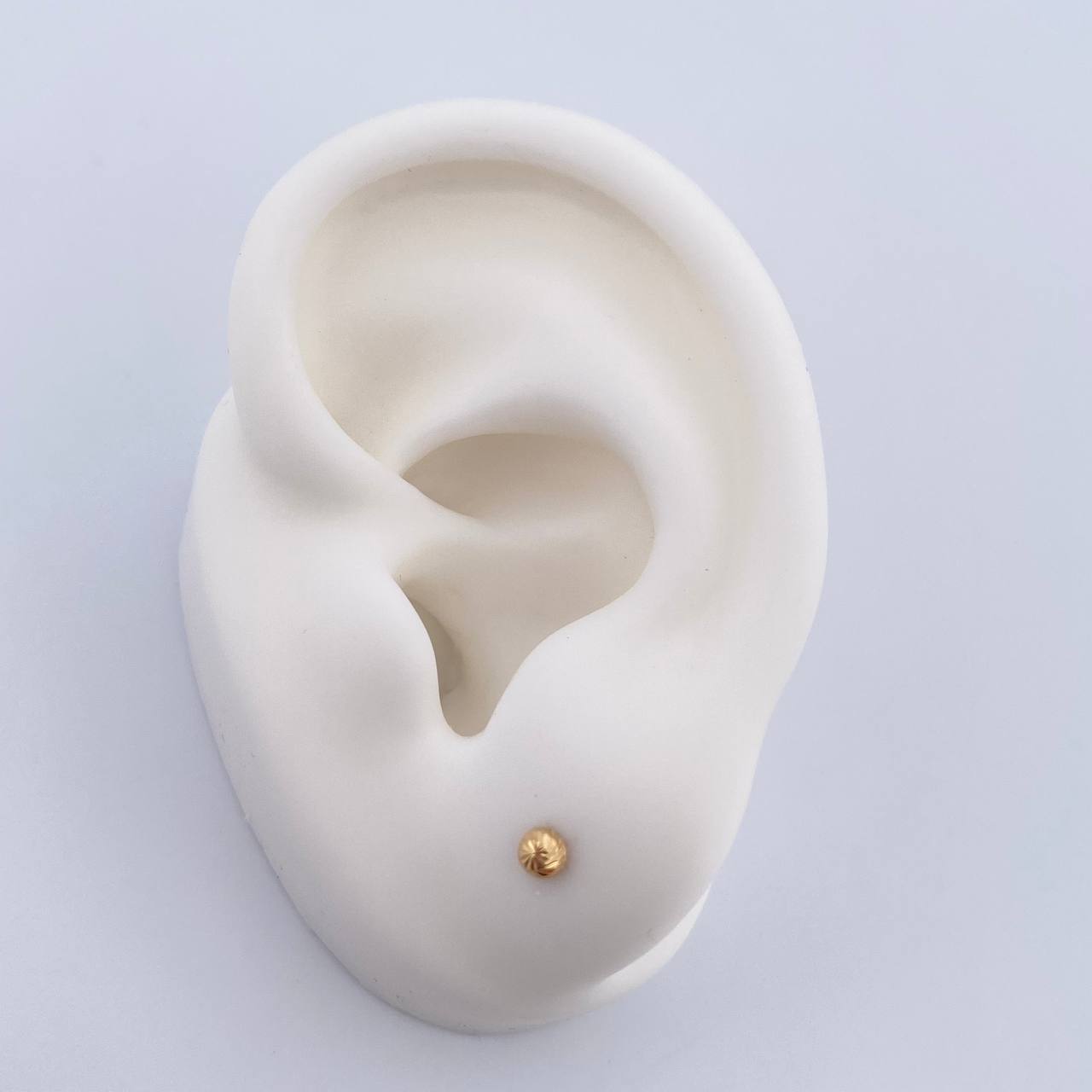 Topos Media Bola 0.4gr / 3mm / Diamantada Oro Amarillo 18K $