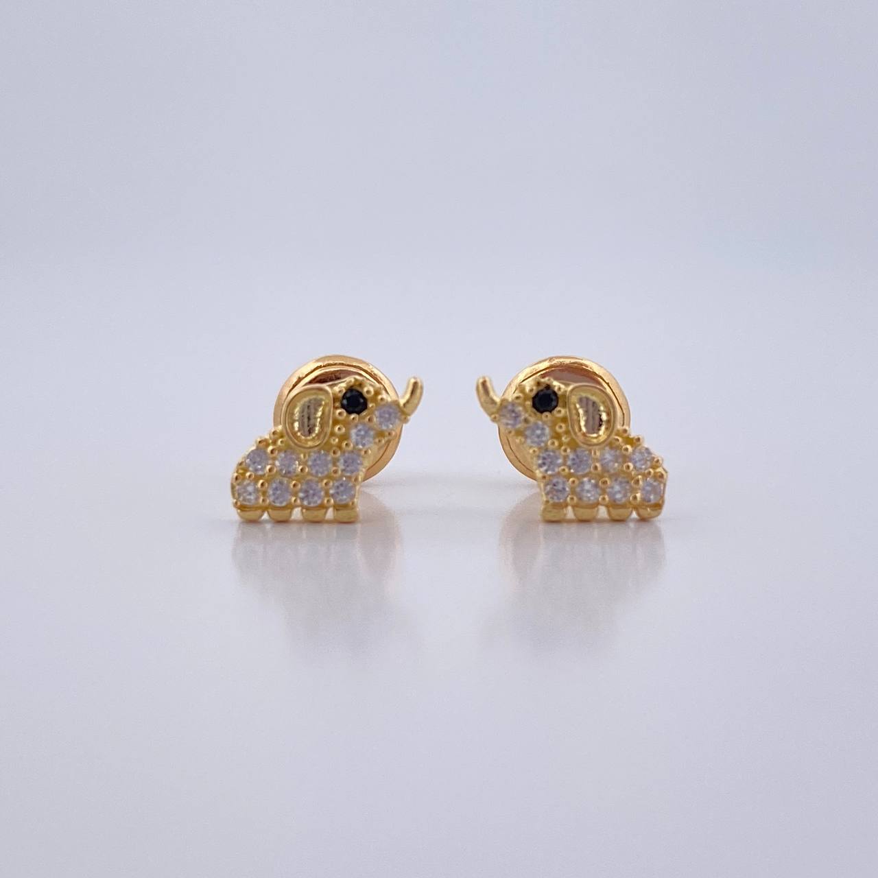 Topos Elefante 0.95gr / Circones Negro Blancos Oro Amarillo 18K $