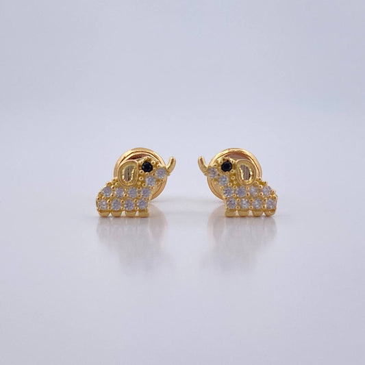 Topos Elefante 0.95gr / Circones Negro Blancos Oro Amarillo 18K $