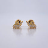 Topos Elefante 0.95gr / Circones Negro Blancos Oro Amarillo 18K $