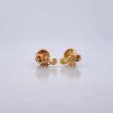 Topos Caballito De Mar 0.85gr / Circones De Colores Oro Amarillo 18K $