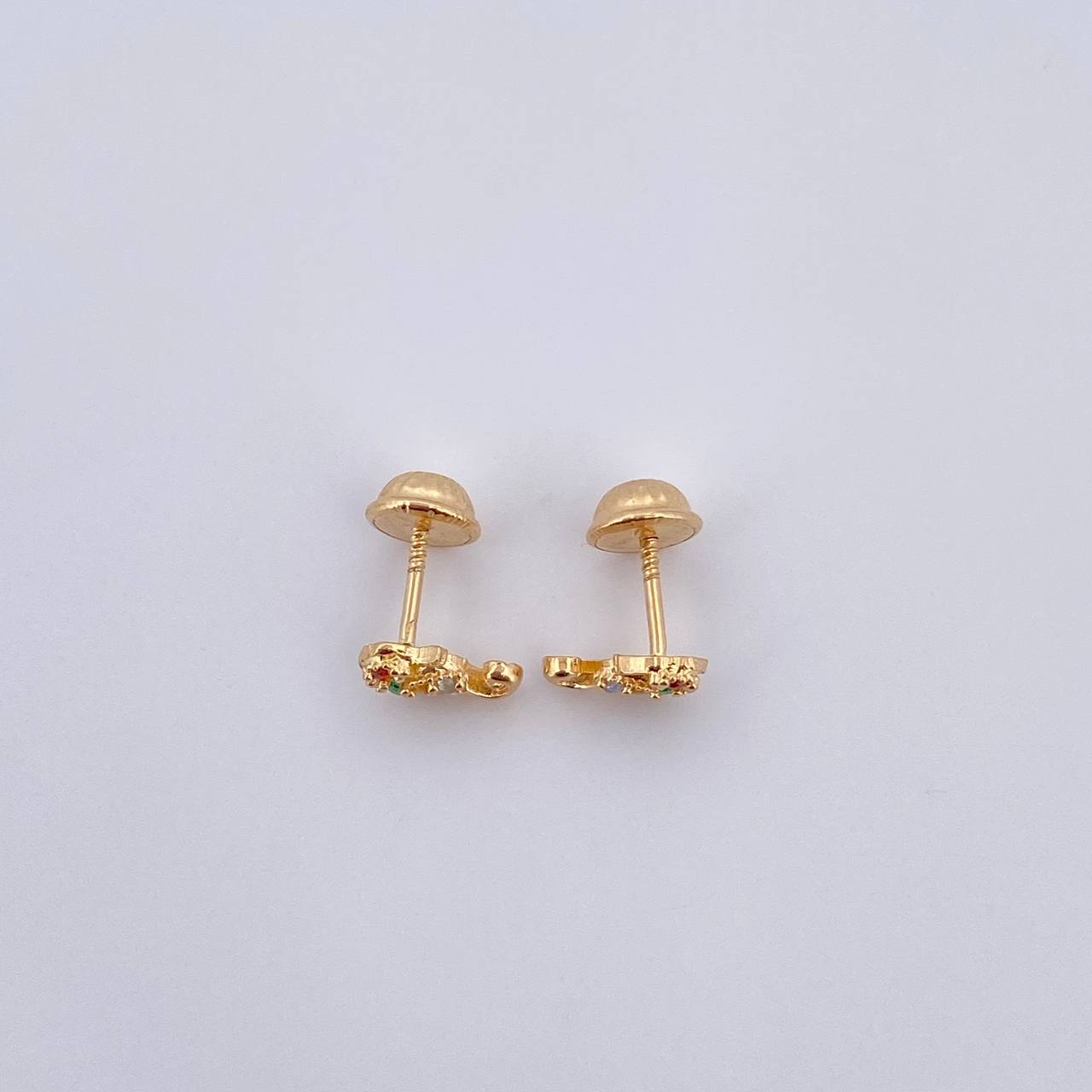 Topos Caballito De Mar 0.85gr / Circones De Colores Oro Amarillo 18K $