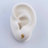 Topos Caballito De Mar 0.85gr / Circones De Colores Oro Amarillo 18K $