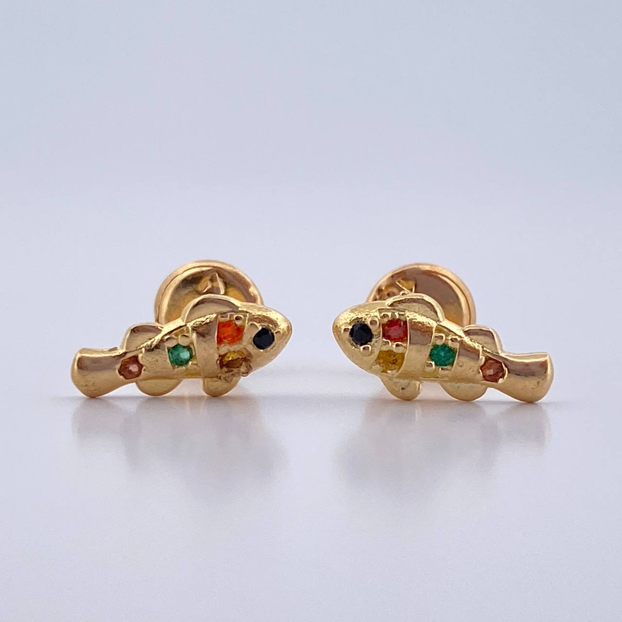 Topos Pez 1gr / Circones De Colores Oro Amarillo 18K $