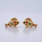 Topos Pez 1gr / Circones De Colores Oro Amarillo 18K $