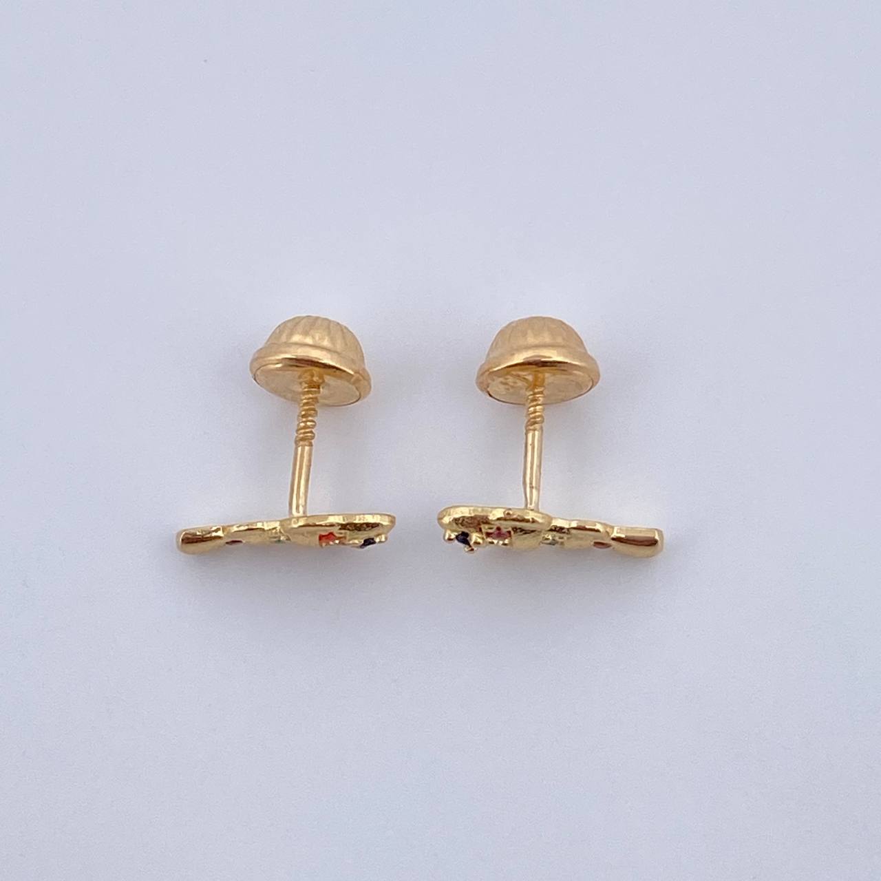 Topos Pez 1gr / Circones De Colores Oro Amarillo 18K $