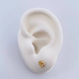 Topos Corazon Compartido 0.8gr / Circones Blancos Oro Amarillo 18K $