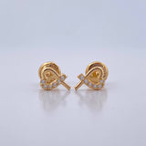 Topos Corazon Compartido 0.7gr / Circones Blancos Oro Amarillo 18K $