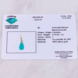 Dije Gota Esmeralda 70pts 1.1g / 1.5cm Oro Amarillo 18K