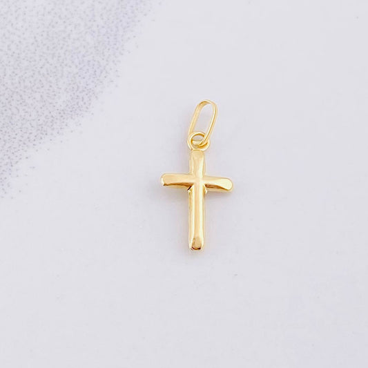 Dije Cruz Puntas Planas 0.15g / 1.6cm Oro Amarillo 18K