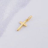 Dije Cruz Puntas Planas 0.2 g / 1.5 cm Oro Amarillo 18K