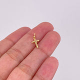 Dije Cruz Puntas Planas 0.15g / 1.6cm Oro Amarillo 18K