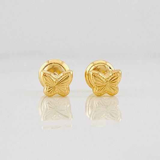 Topos Mariposa Diamantada 0.65g / 5.3mm Oro Amarillo 18K