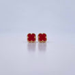 Topos Trebol 1.45gr / Piedra Roja Oro Amarillo 18K &