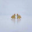 Topos Abeja 1.95gr / Circones Blancos Oro Amarillo 18K &