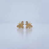 Topos Abeja 1.95gr / Circones Blancos Oro Amarillo 18K &
