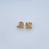 Topos Abeja 1.95gr / Circones Blancos Oro Amarillo 18K &