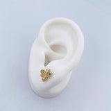 Topos Abeja 1.95gr / Circones Blancos Oro Amarillo 18K &