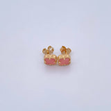 Topos Trebol 1.9gr / Piedra Rosada Oro Amarillo 18K &