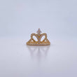 Anillo Corona 2.55gr / T6 1/4 / Circones Blancos Oro Amarillo 18K &