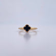 Anillo Trebol 2.1gr / T6 3/4 / Onix Negra Oro Amarillo 18K &