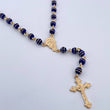 Rosario Virgen Maria 18.7gr / 56.8cm / 5mm Neoros 2 Rayas Azules Oro Amarillo 18K $