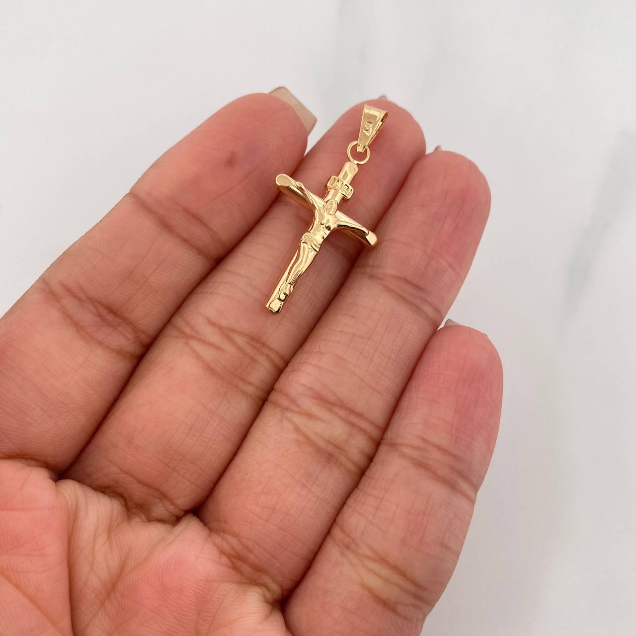 Dije Cruz Cristo 1g / 3.5cm Oro Amarillo 18K