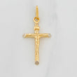 Dije Cruz Cristo 1.5g / 3.3cm Dos Oros Amarillo Blanco 18K