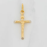 Dije Cruz Cristo 1.5g / 3.3cm Dos Oros Amarillo Blanco 18K