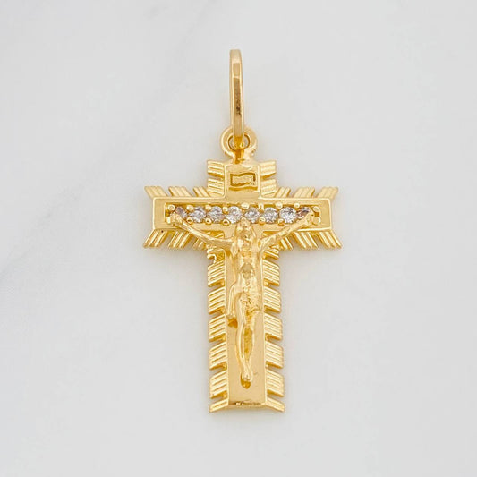 Dije Cruz Cristo Milagroso 1.1g / 2.7cm Oro Amarillo 18K