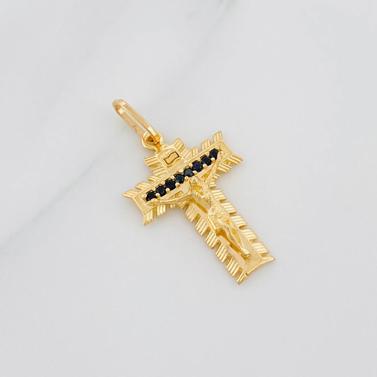 Dije Cruz Cristo Milagroso 2.1g / 2.7cm Oro Amarillo 18K