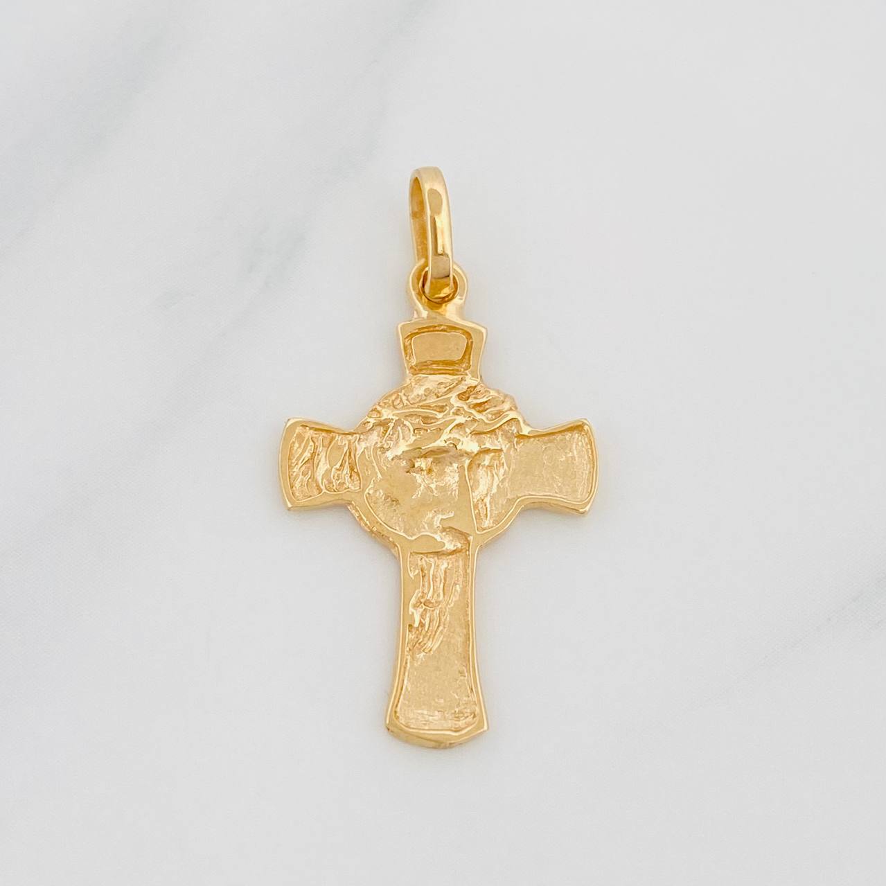 Dije Cruz Rostro Cristo 1.85g / 3cm Oro Rosa 18K