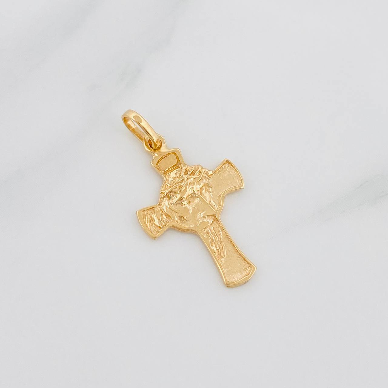 Dije Cruz Rostro Cristo 1.85g / 3cm Oro Rosa 18K