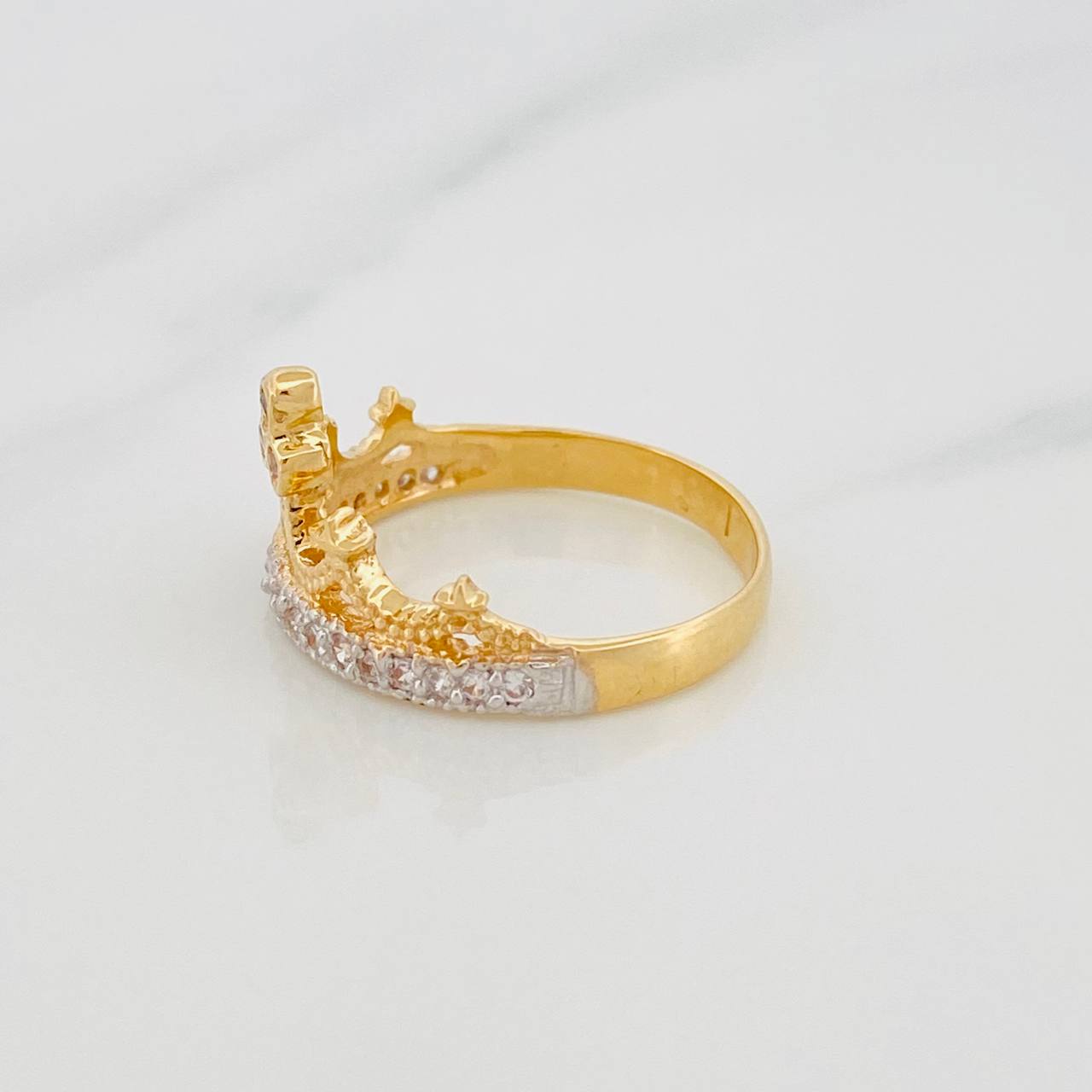 Anillo Tiara 2.9g / T6 1/2 Dos Oros Amarillo Blanco 18K