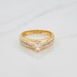 Anillo Solitario 2.2g / T6 1/2 Dos Oros Amarillo Blanco 18K