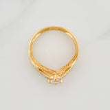 Anillo Solitario 2.2g / T6 1/2 Dos Oros Amarillo Blanco 18K