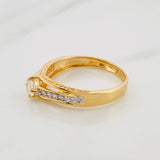 Anillo Solitario 2.2g / T6 1/2 Dos Oros Amarillo Blanco 18K