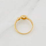 Anillo Corazón Flecha 1.85g / T7 Dos Oros Amarillo Blanco 18K