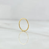 Piercing Aro Liso 0.2 g / 1 cm Oro Amarillo 18K