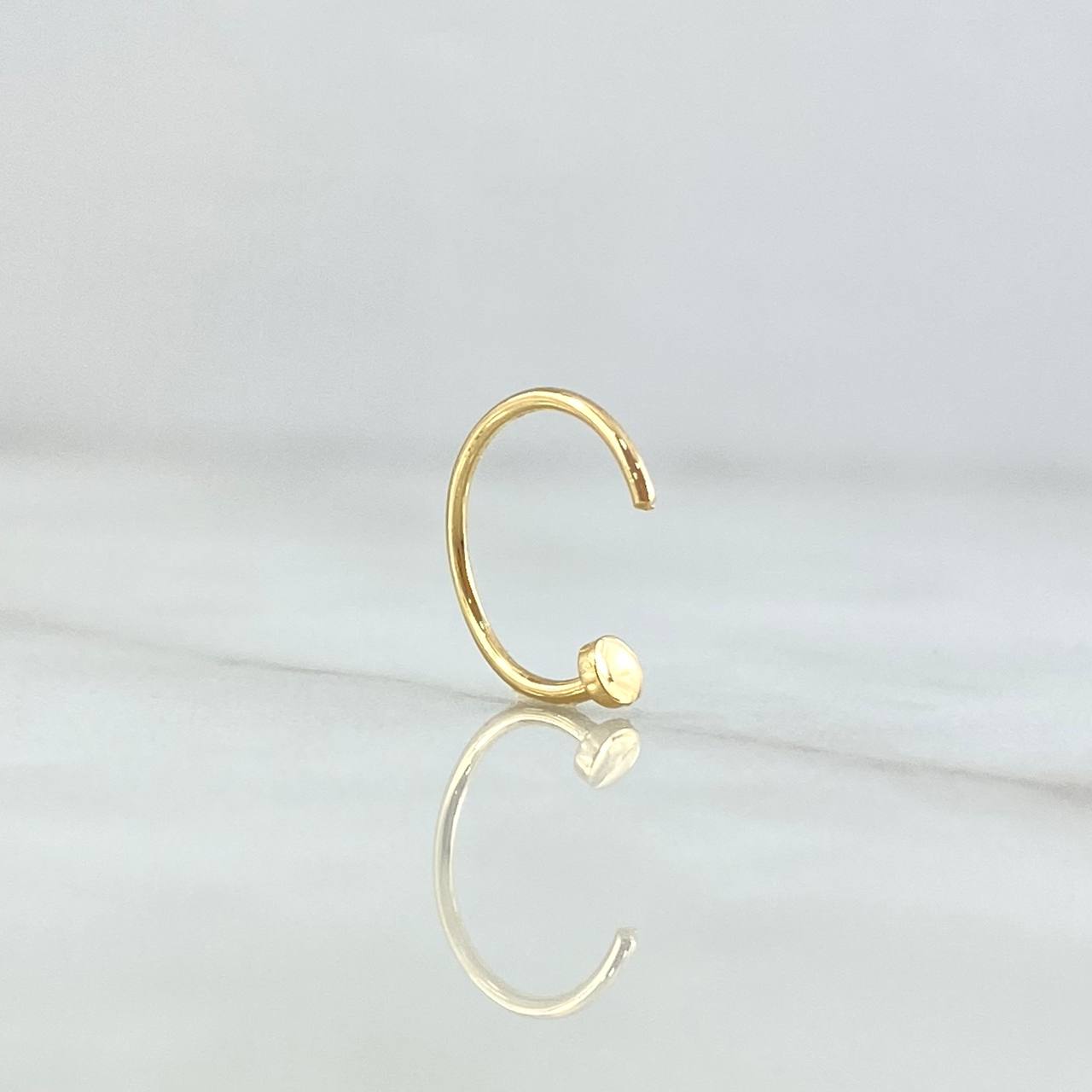Piercing Media Curva Cabeza Plana 0.25gr / 1.1cm / Oro Amarillo 18K (Joya) ©