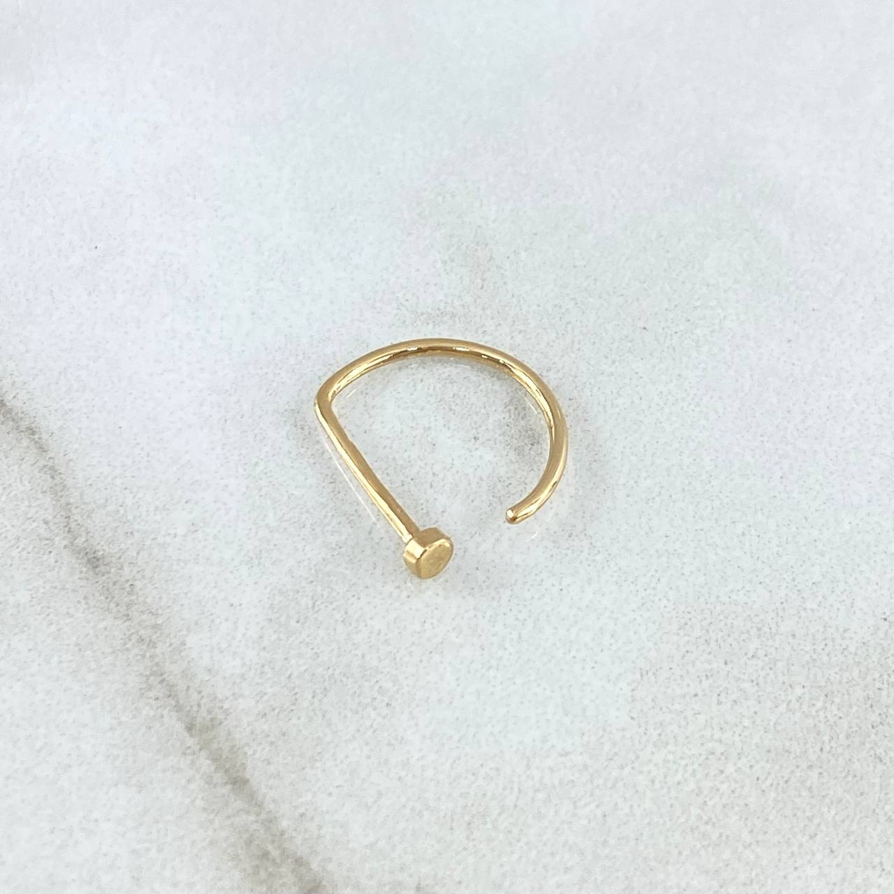 Piercing En Arco Cabeza Plana 0.35gr / 1.5cm / Oro Amarillo 18K (Joya)
