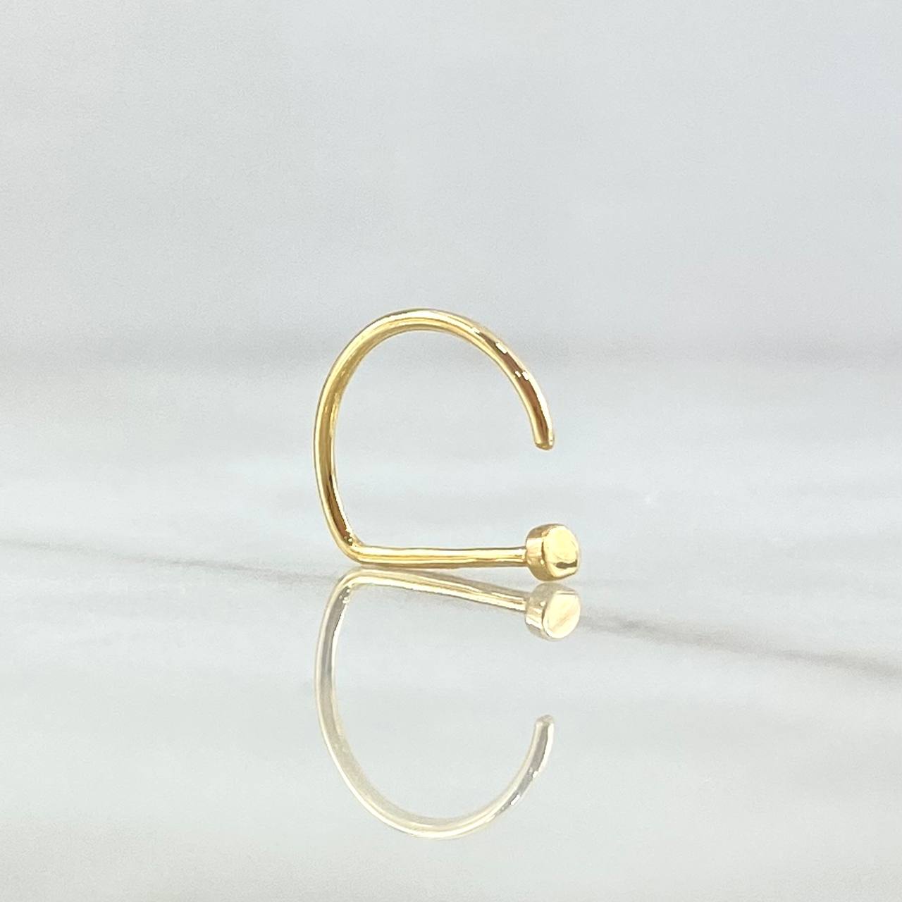 Piercing En Arco Cabeza Plana 0.35gr / 1.5cm / Oro Amarillo 18K (Joya)