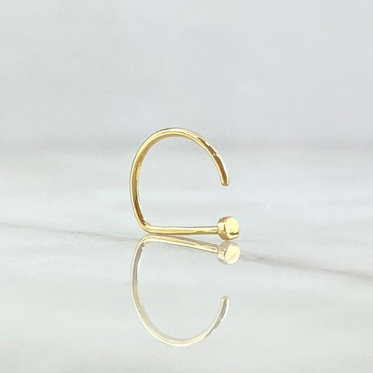 Piercing En Arco Cabeza Plana 0.35gr / 1.5cm / Oro Amarillo 18K (Joya)