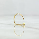 Piercing En Arco Cabeza Plana 0.3gr / 1.2cm / Oro Amarillo 18K (Joya)