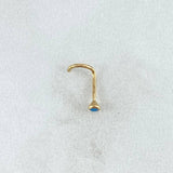 Piercing Circon Azul Celeste 0.15gr / 1cm / Nac.Esp. Oro 18K ©
